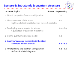 Applying quantum mechanics to the atom