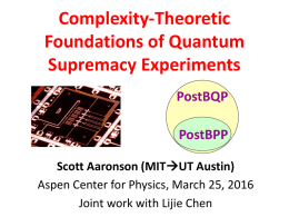 Complexity-Theoretic Foundations of Quantum