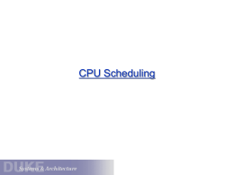 CPU Scheduling - Duke Computer Science