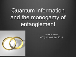 Quantum computing and the monogamy of entanglement
