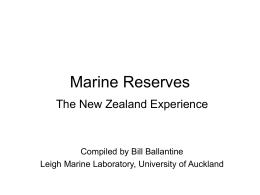 major habitats - Marine Reserves