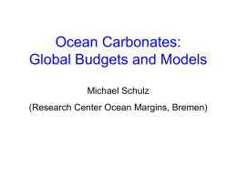 Ocean Carbonates: Global Budgets and Models