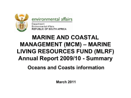 (MCM) & Marine Living Resources Fund (MLRF