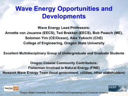 OSU WavePower project, Fri., May 15