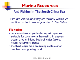 Marine Resources And Fishing in The South China Sea