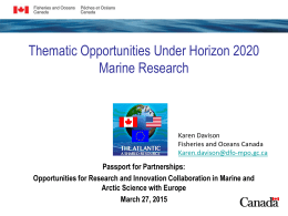 Horizon 2020…Marine Research and Collaboration