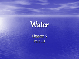 Water Notes Part III