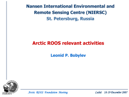 NIERSC-presentation - Arctic Regional Ocean Observing System