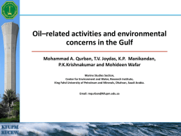 Oil–related activities and environmental concerns in the Gulf