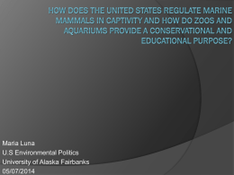 How does the United States regulate marine mammals in captivity