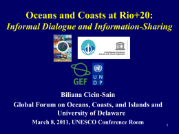 Oceans and Coasts at Rio+20: Informal Dialogue and Information