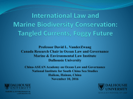 International Law and Marine Biodiversity Conservation