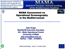 MAMA WP1 Inventory on marine monitoring activities in