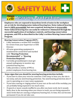 Hearing Protection Recommended