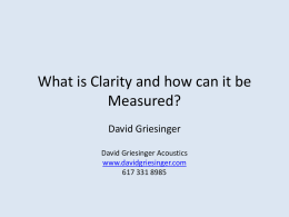 What is Clarity and how can it be measured?