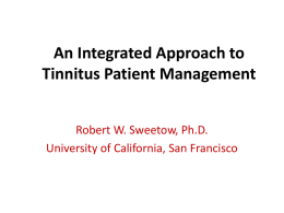 An Integrated Approach to Tinnitus Patient Management