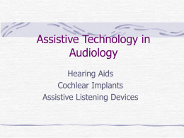 Assistive Technology in Audiology