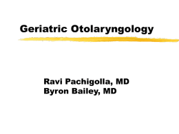 Geriatric Otolaryngology - Isfahan University of Medical