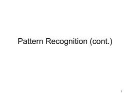 Pattern Recognition (cont.) - NAU jan.ucc.nau.edu web server