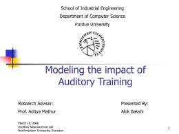 Modeling the auditory pathway - Computer Science