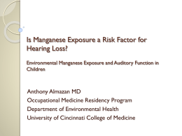 Chronic Environmental Manganese Exposure and Audiometric