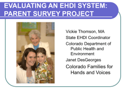evaluating an ehdi system: parent survey project