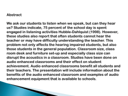 Audio Enhanced Classrooms