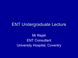 Ent Undergraduate Lecture