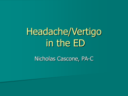 Headache in the ED