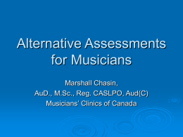 Alternative Assessments for Musicians