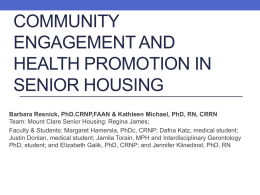 Community Engagement and Health Promotion in Senior Housing