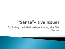 *Sense*-itive Issues
