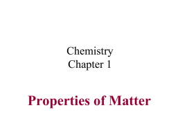 Properties of Matter Power Point 9-8-14