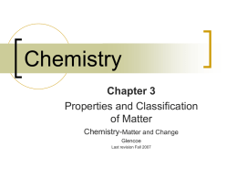 Classification of matter
