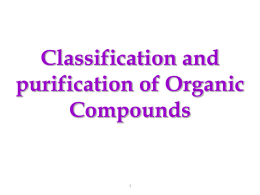 Classification and purification of Organic