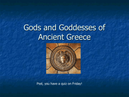 Greek Mythology Background Notes