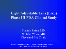 Light Adjustable Lens - Clear Choice Laser Eye Centers