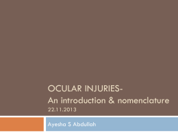 Ocular injuries-nomenclature