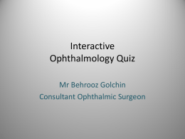 Ohpthalmology Quiz - Bon Secours Hospital