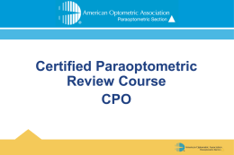 CPO Review Course - Nebraska Optometric Association