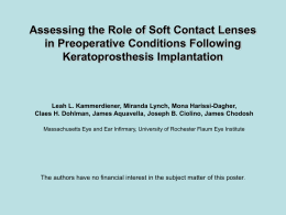 Assessing the Role of Soft Contact Lenses in Preoperative