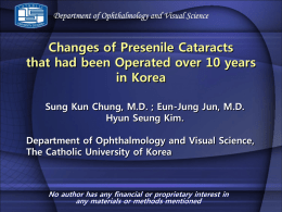 Changes of Presenile Cataracts that had been Operated over