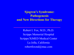 Treatment Strategies in the management of Sjogren’s Syndrome