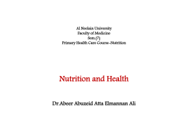 Nutrition and health