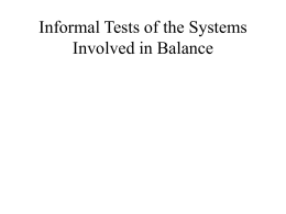 Informal Tests of Balance