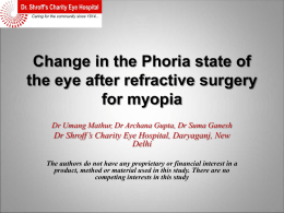 Change in the Phoria state of the eye after refractive
