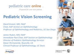 Pediatric Vision Screening - American Academy of Pediatrics