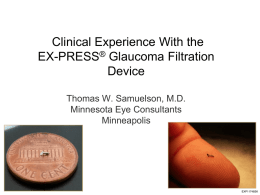 Clinical Experience With the EX-PRESS® Glaucoma Filtration
