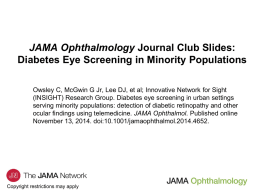 Journal Club Slides - JAMA Ophthalmology