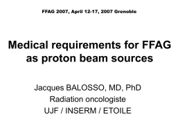 Medical requirements for FFAG as proton beam sources